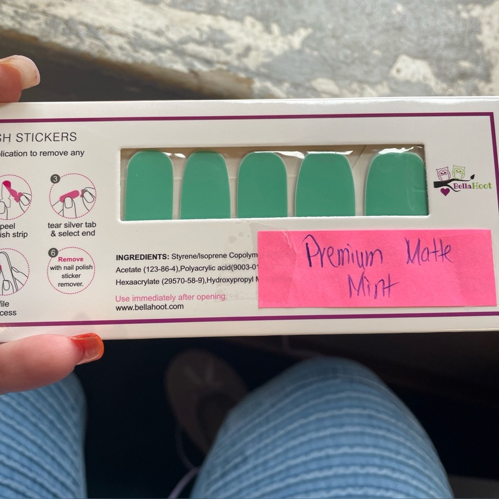 Premium Matte Mint Nail Stickers
